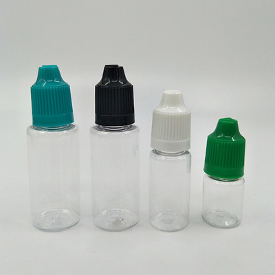 Bouteilles de gouttelette en plastique sur mesure avec capuchons à vis lisses pour emballage liquide