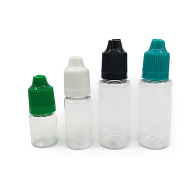 Bouteilles de gouttelette en plastique sur mesure avec capuchons à vis lisses pour emballage liquide