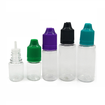 Bouteilles de gouttelette en plastique sur mesure avec capuchons à vis lisses pour emballage liquide