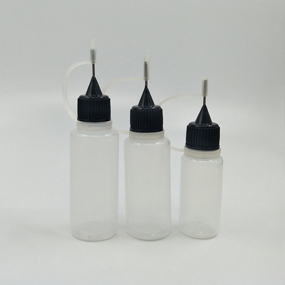 Logo personnalisé 15 ml bouteille gouttelette plastique pour la distribution de liquide précise en clair et noir