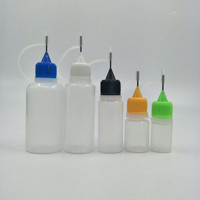 Logo personnalisé 15 ml bouteille gouttelette plastique pour la distribution de liquide précise en clair et noir