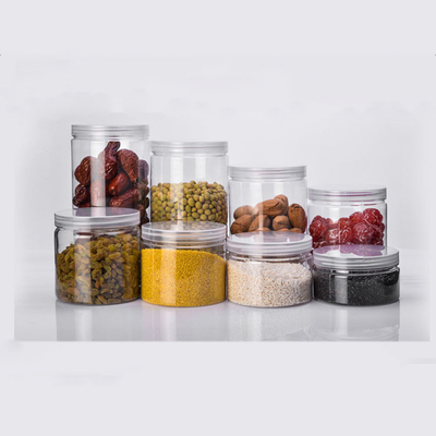 Un bocal en plastique pratique avec une surface lisse pour le stockage des fruits secs