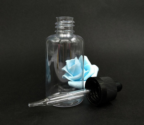 Bouteille à gouttelette liquide transparente personnalisée / Bouteille liquide E avec couleur d'impression