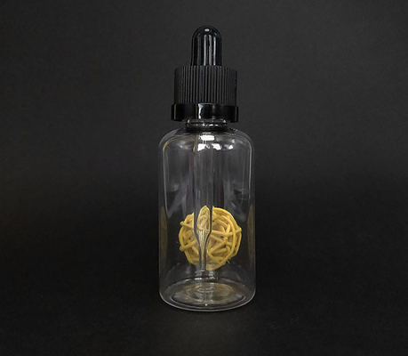 Bouteille à gouttelette liquide transparente personnalisée / Bouteille liquide E avec couleur d'impression