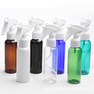 Bouteille en plastique rose transparent personnalisable / bouteille en PET à pompe pour la distribution de cosmétiques
