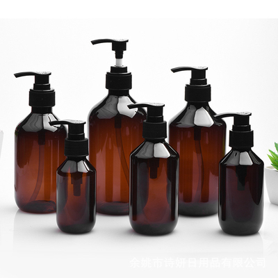 Bouteille de pompe de shampooing rose en PET pour distributeur de cosmétiques adaptés aux voyages