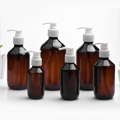 Bouteille de pompe de shampooing rose en PET pour distributeur de cosmétiques adaptés aux voyages