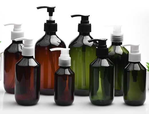 Bouteille de pompe de shampooing rose en PET pour distributeur de cosmétiques adaptés aux voyages