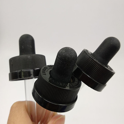 Bouteilles à goutte-à-goutte de 10 ml à bouchon Noir transparent Personnaliser