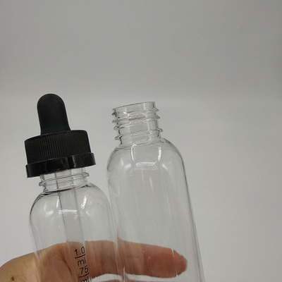 Bouteilles à goutte-à-goutte de personnalisation noire transparente avec goutte-à-goutte de type capuche