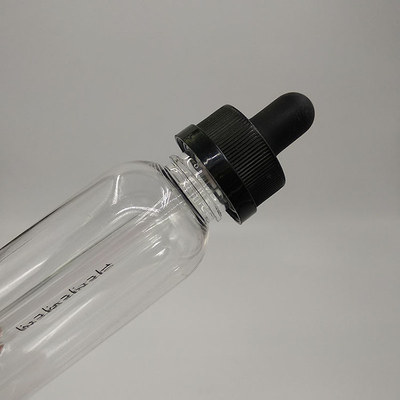 Bouteilles à goutte-à-goutte de personnalisation noire transparente avec goutte-à-goutte de type capuche