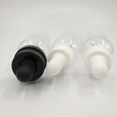 Bouteilles à goutte-à-goutte de personnalisation noire transparente avec goutte-à-goutte de type capuche