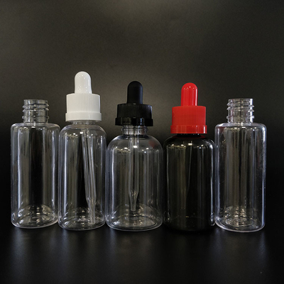 Bouteilles à goutte-à-goutte en verre transparent noir avec capuchon à vis pour liquide de différentes Ml 10-120