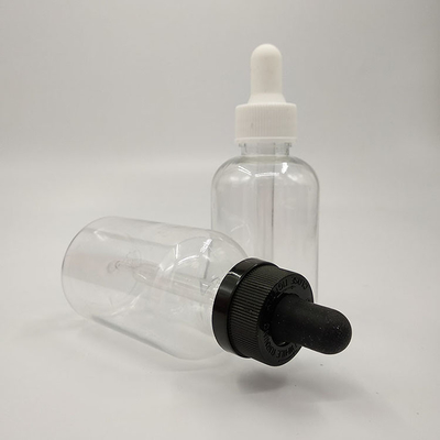 Bouteilles de gouttelette en plastique transparentes noires personnalisées pour le scellement