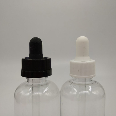 Bouteilles de gouttelette en plastique transparentes noires personnalisées pour le scellement