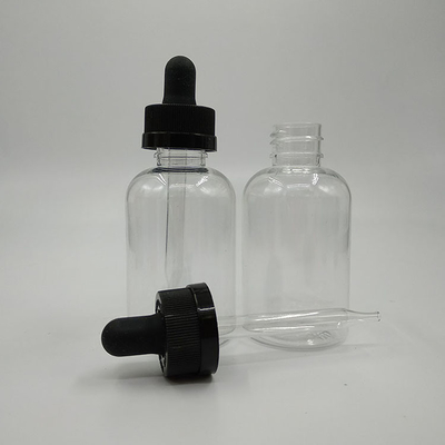 Bouteilles de gouttelette en plastique transparentes noires personnalisées pour le scellement