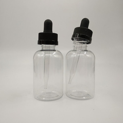 Bouteilles de gouttelette en plastique transparentes noires personnalisées pour le scellement