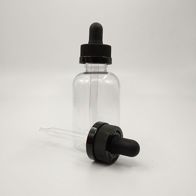 Bouteilles de gouttelette en plastique transparentes noires personnalisées pour le scellement