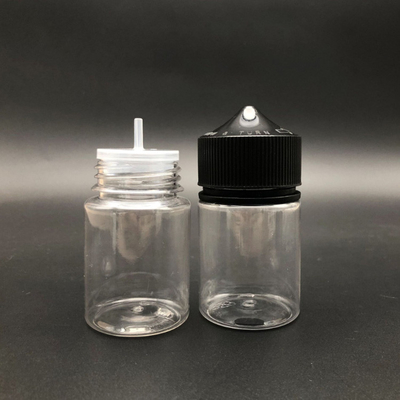 Bouteille transparente ronde E liquide de 100 ml avec bouchon à vis à l' épreuve des enfants et sérigraphie personnalisée