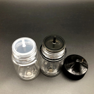 Bouteille transparente ronde E liquide de 100 ml avec bouchon à vis à l' épreuve des enfants et sérigraphie personnalisée