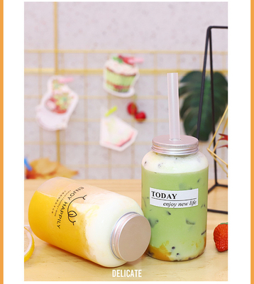 Bouteilles de thé au lait de taille moyenne avec vis sur le couvercle et fonction anti-fuite