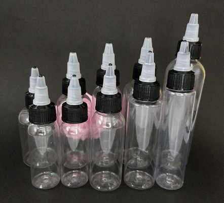 Bouteilles rondes polyvalentes pour liquide 10 ml 15 ml 30 ml 60 ml 80 ml 100 ml capacité