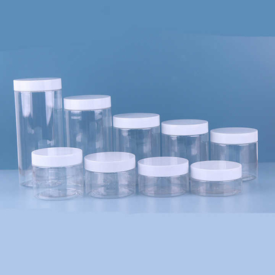 Containers en pot en plastique imprimé sur mesure avec couvercle en aluminium et emballage sur mesure