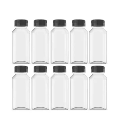 Nouveau design Bouteilles en plastique 250ml 350ml 500ml Fruit Juice Bouteilles en PET avec bouchon Bouteilles en plastique jetables pour jus en stock