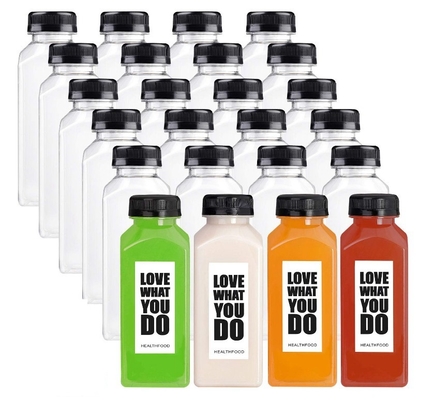 Nouveau design Bouteilles en plastique 250ml 350ml 500ml Fruit Juice Bouteilles en PET avec bouchon Bouteilles en plastique jetables pour jus en stock