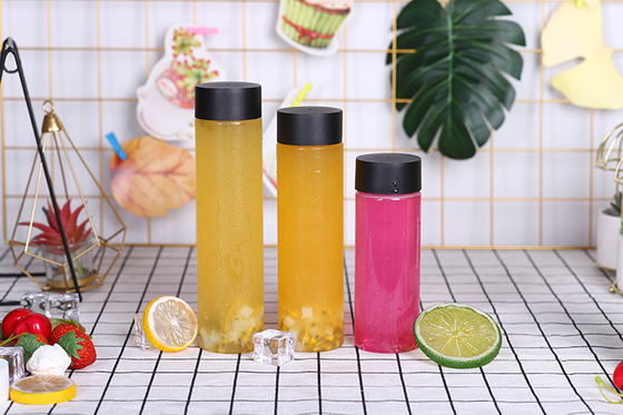 Étiquette personnalisée en plastique transparent Coupe de boisson Coupe pour animaux de compagnie Bouteille de boisson Bottle de boisson froide avec livraison rapide