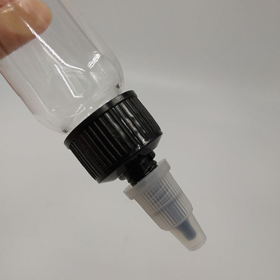 Bouteilles à goutte-à-goutte PET Bouteille de pressage transparente en plastique avec type d'étanchéité du bouchon à vis
