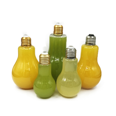 Bouteilles en plastique de nouvelle conception pour le commerce des jus Bouteilles de jus recyclables Bouteille de jus en forme d'ampoule avec en stock