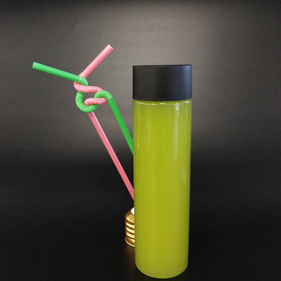 Bouteille de jus cylindrique claire de 0,5 kg sans BPA avec couvercle pour les entreprises de jus