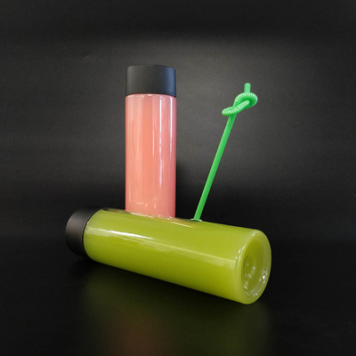 Bouteille de jus cylindrique claire de 0,5 kg sans BPA avec couvercle pour les entreprises de jus