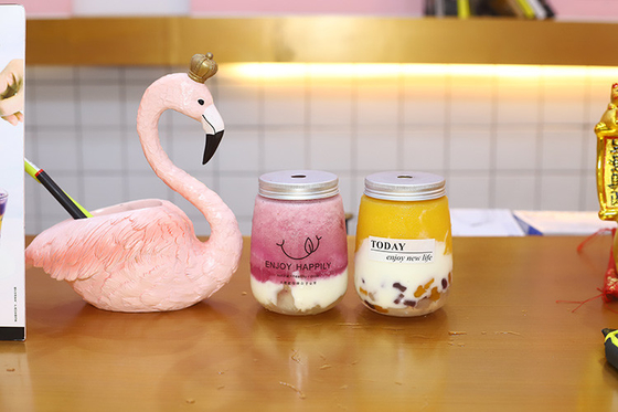 Bouteilles de thé au lait transparentes à l'épreuve des fuites avec poignée Gardez la boisson sûre et sans tracas