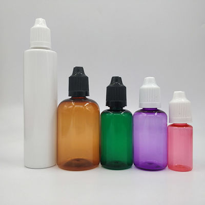 Bouteille de liquide de 18 mm de taille du cou, étanche aux enfants, de forme ronde et à surface de sérigraphie