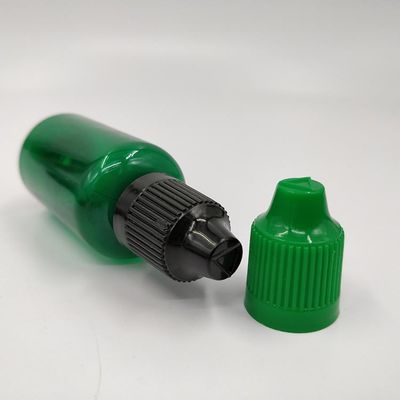 Bouteille de liquide de 18 mm de taille du cou, étanche aux enfants, de forme ronde et à surface de sérigraphie