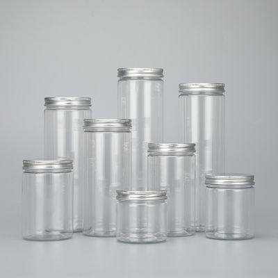 Contenants de bocaux en plastique avec logo personnalisable et couvercle en aluminium pour contenants durables