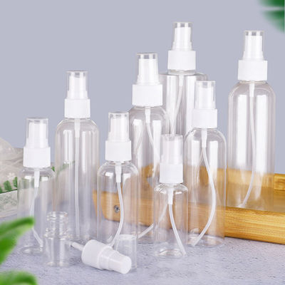 Bouteille de pulvérisation PET transparente avec une surface lisse