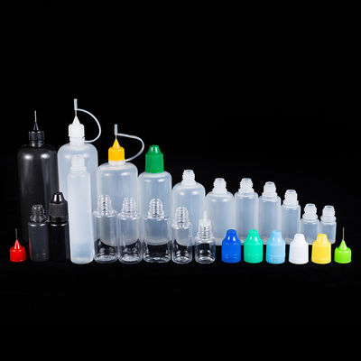 Bouteilles noires transparentes pour liquides 10 ml 15 ml 30 ml 60 ml 80 ml 100 ml capacité