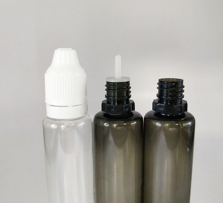 Bouteille de e-liquide transparente avec col de 18mm et capacité de 10ml 15ml 30ml 60ml 80ml 100ml