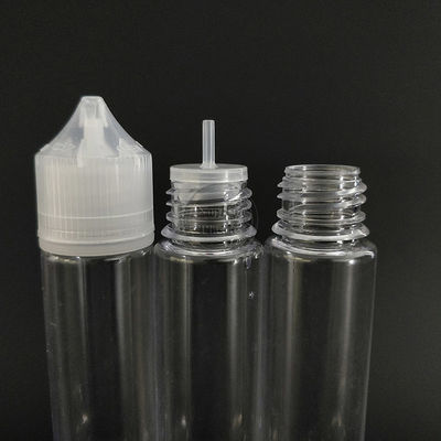 Bouteille d'e-liquide sérigraphiée à l'épreuve des enfants, col de 18 mm, avec design sérigraphié et bouchon de sécurité enfant