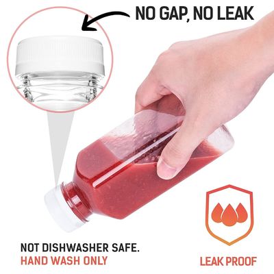 Bouteille carré sans BPA Juice bouteille à capuche à vis avec saveur Juice et bouteille de jus de fruits en plastique étanche Eco Friendly