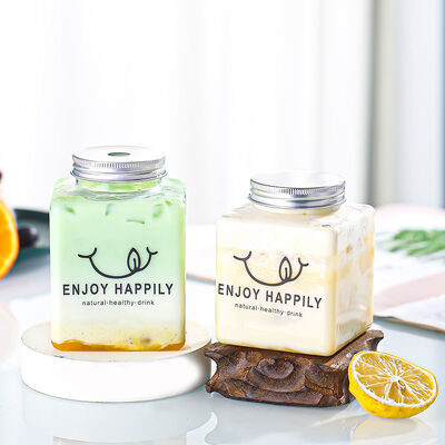 Bouteilles de thé au lait modernes de capacité moyenne vis sur couvercle Récipients anti-fuite pour emballage et stockage de boissons