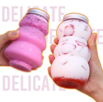 05kg Bouteilles de thé à bulles à couvercle à vis Durables récipients en plastique transparent Parfait pour le stockage, le mélange et le service de boissons à thé à bulles