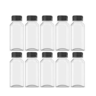 Bouteilles de thé en plastique carré de grande capacité, réutilisables, adaptées aux boutiques de thé et aux entreprises de boissons