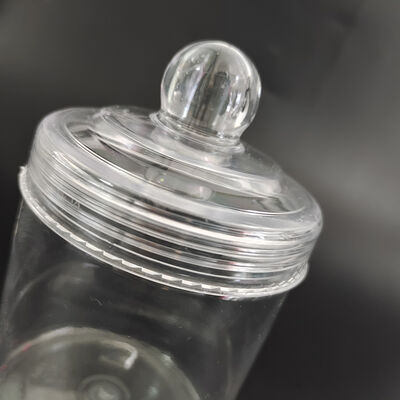 Couvercle en plastique, bocaux en plastique, conception transparente, personnalisation offerte, excellents emballages, à des fins de stockage et d'exposition