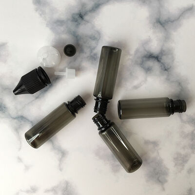 18mm Neck Size Transparent Black E liquid bottle engineered for e juice packaging featuring secure closure and lightweight design