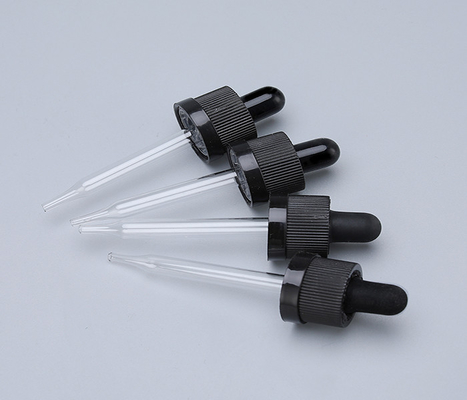 Bouteilles à goutte-à-goutte en plastique transparentes noires de 1 oz