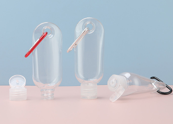 l'aseptisant en plastique de main de voyage de 15mm 20mm met la chaîne en bouteille principale 30ml 50ml 60ml